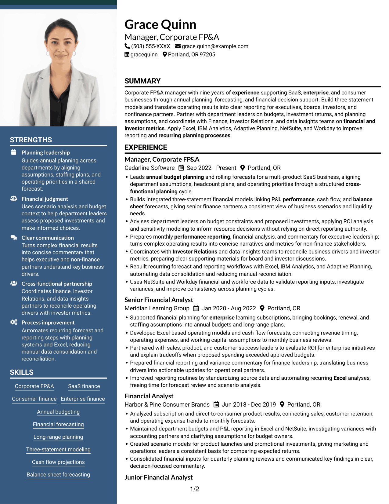 Resume example — page 1
