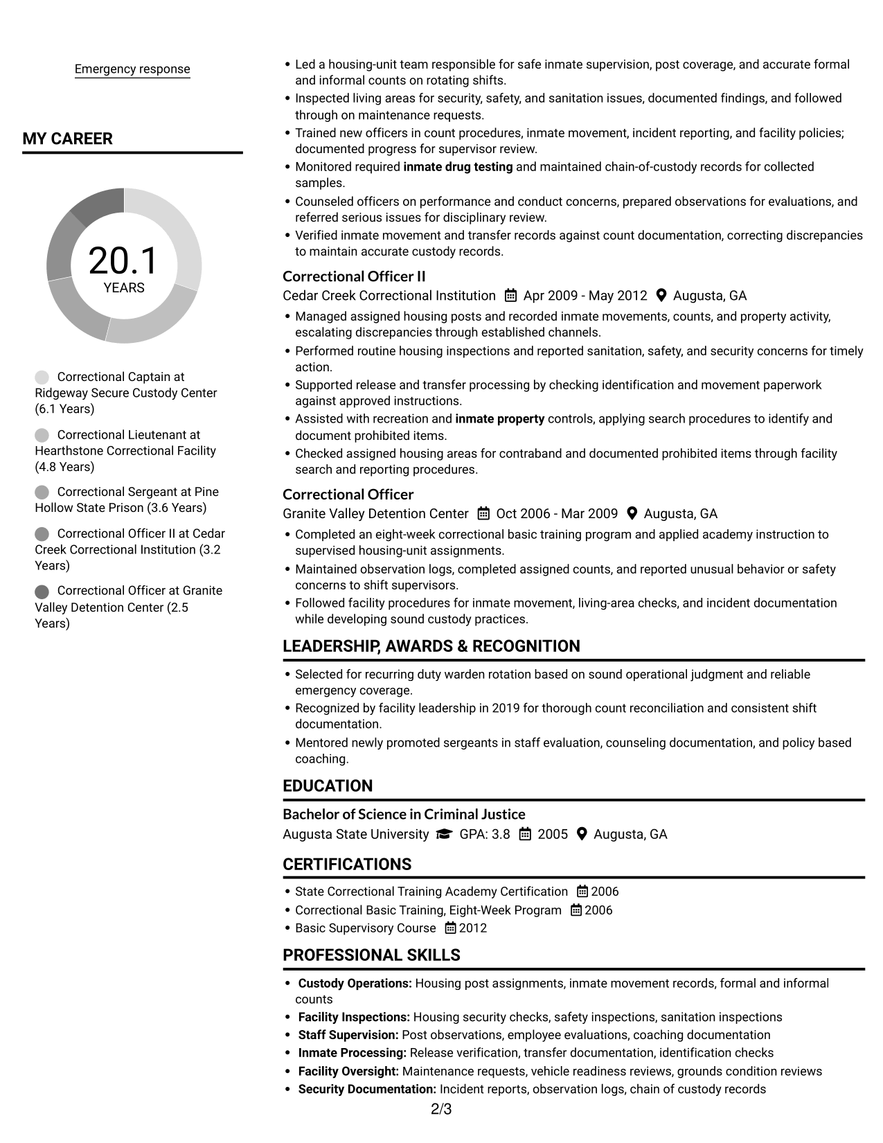Resume example — page 2