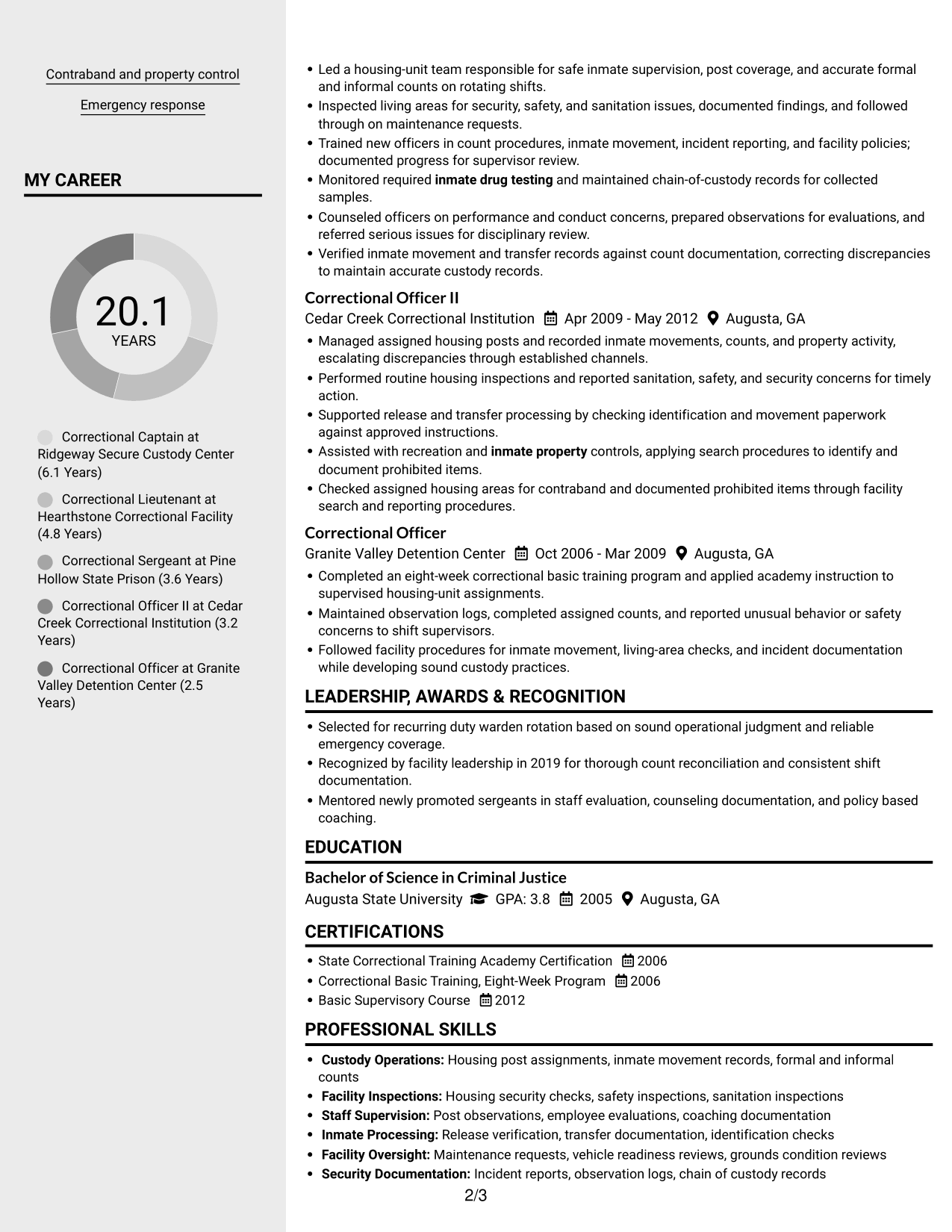 Resume example — page 2