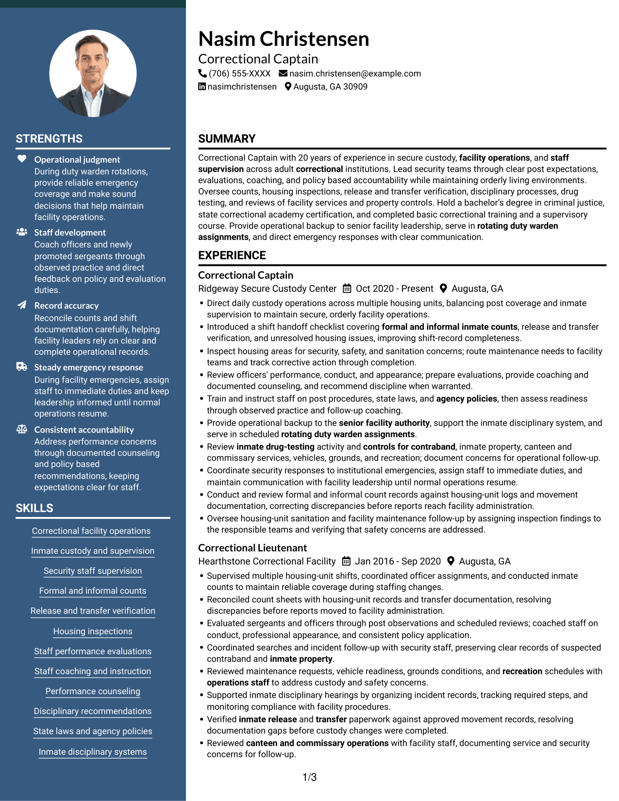 Resume example — page 1