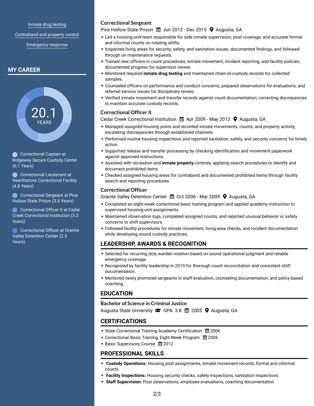 Resume example — page 2
