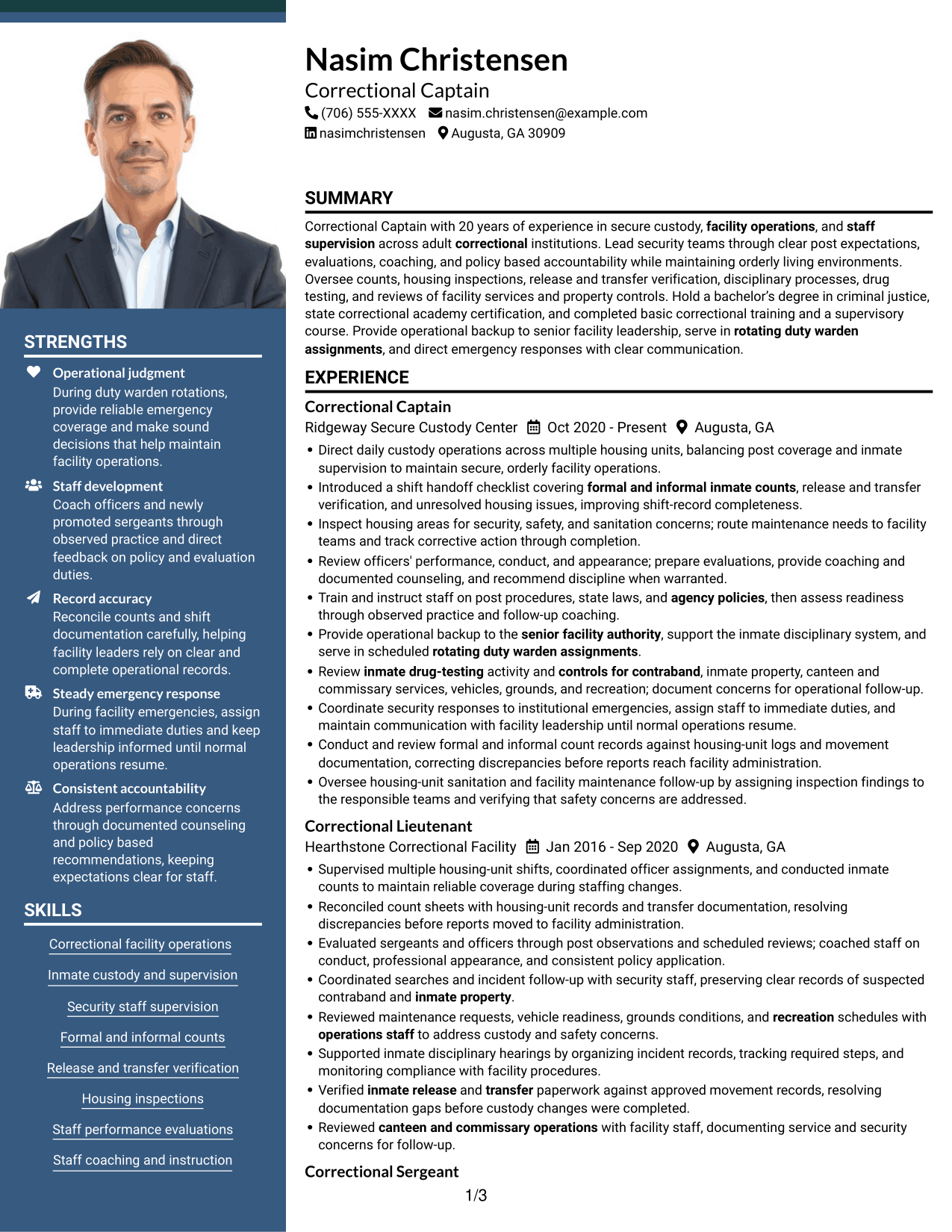 Resume example — page 1
