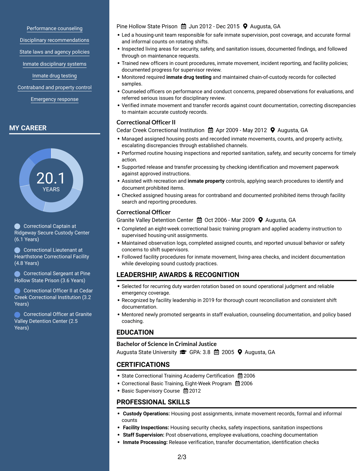 Resume example — page 2