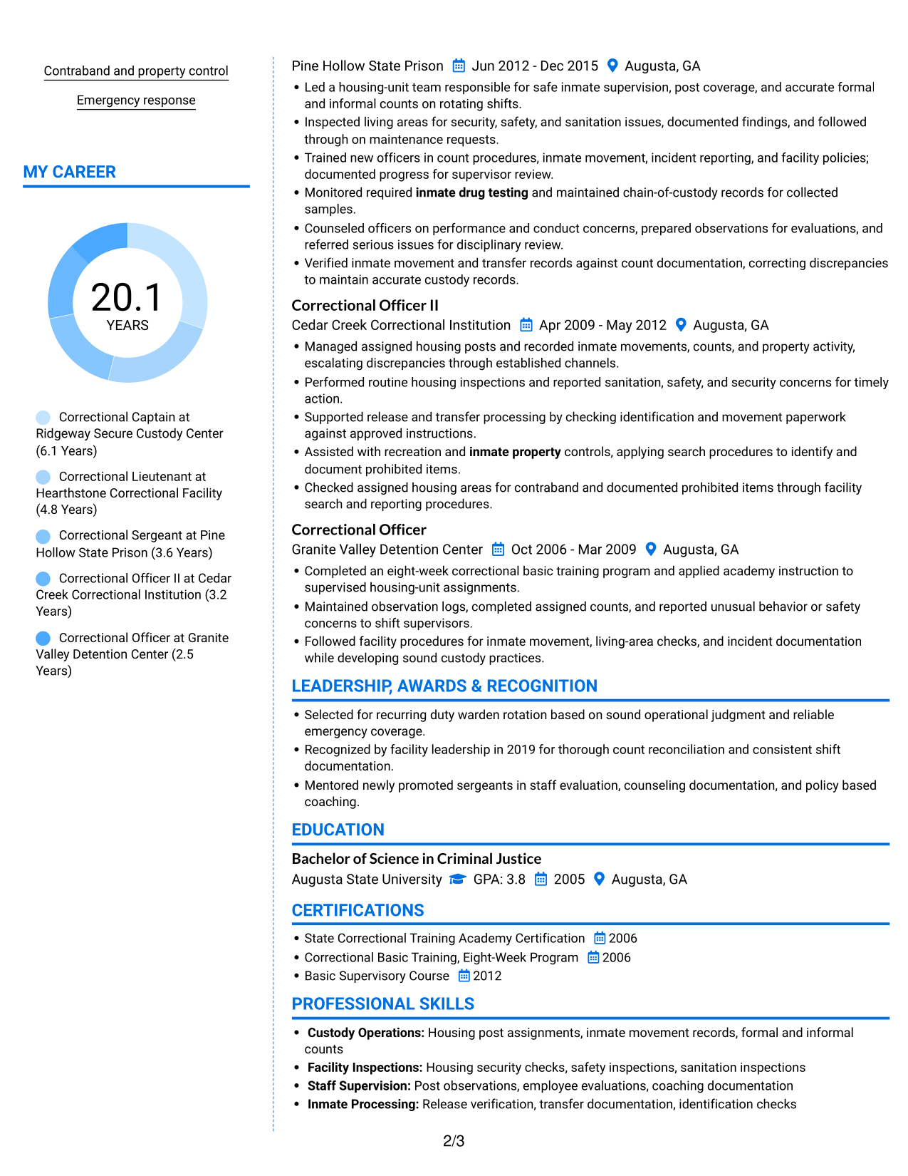 Resume example — page 2