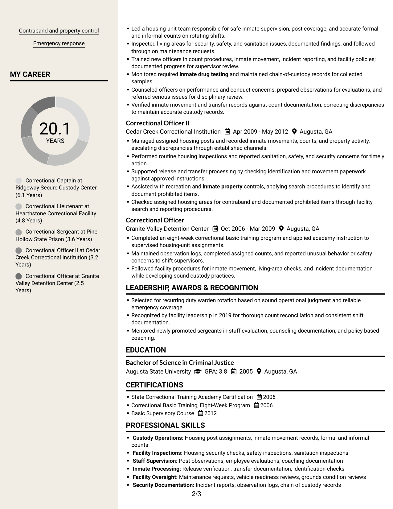 Resume example — page 2