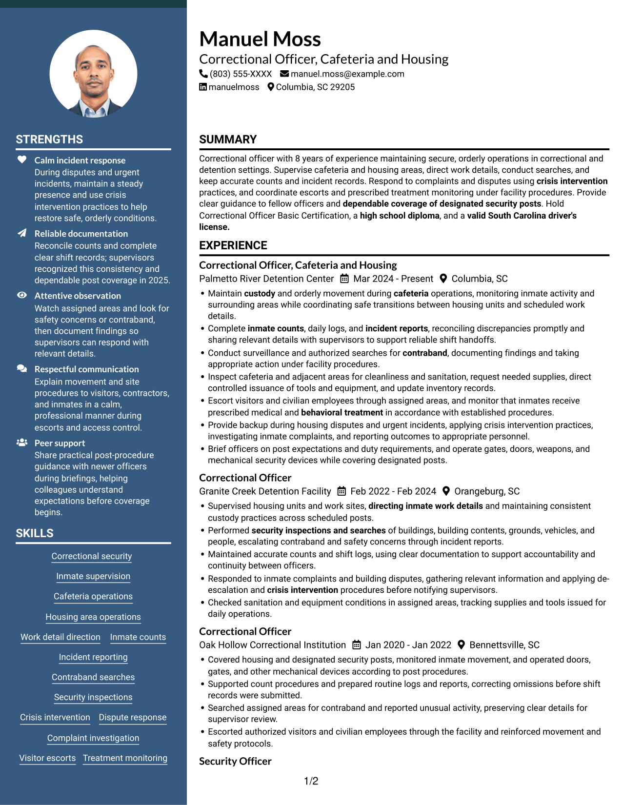 Resume example — page 1