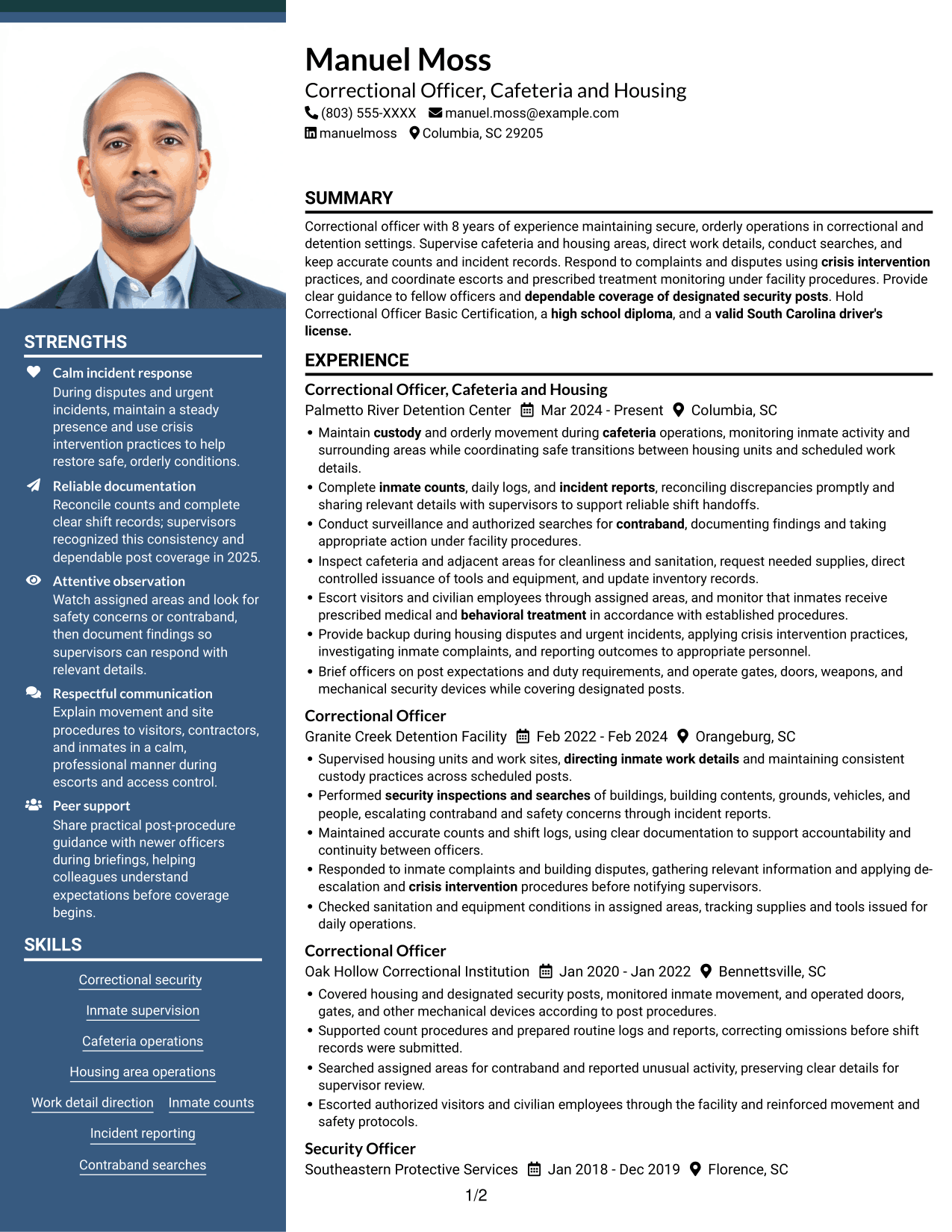 Resume example — page 1