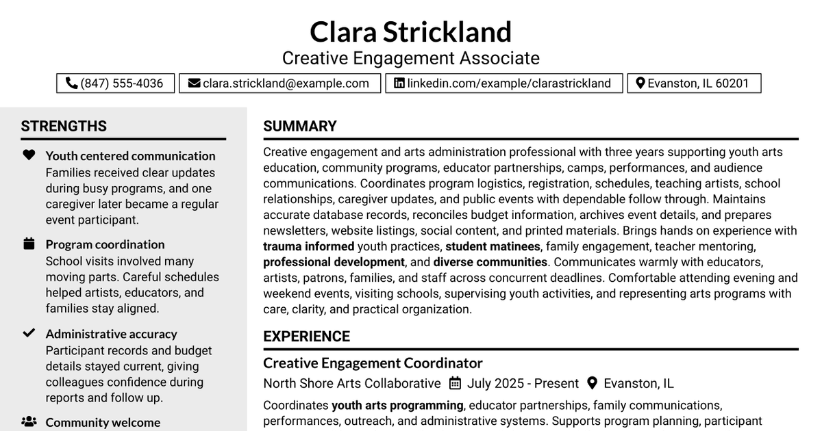 7 Creative Engagement Associate Resume Templates with Example