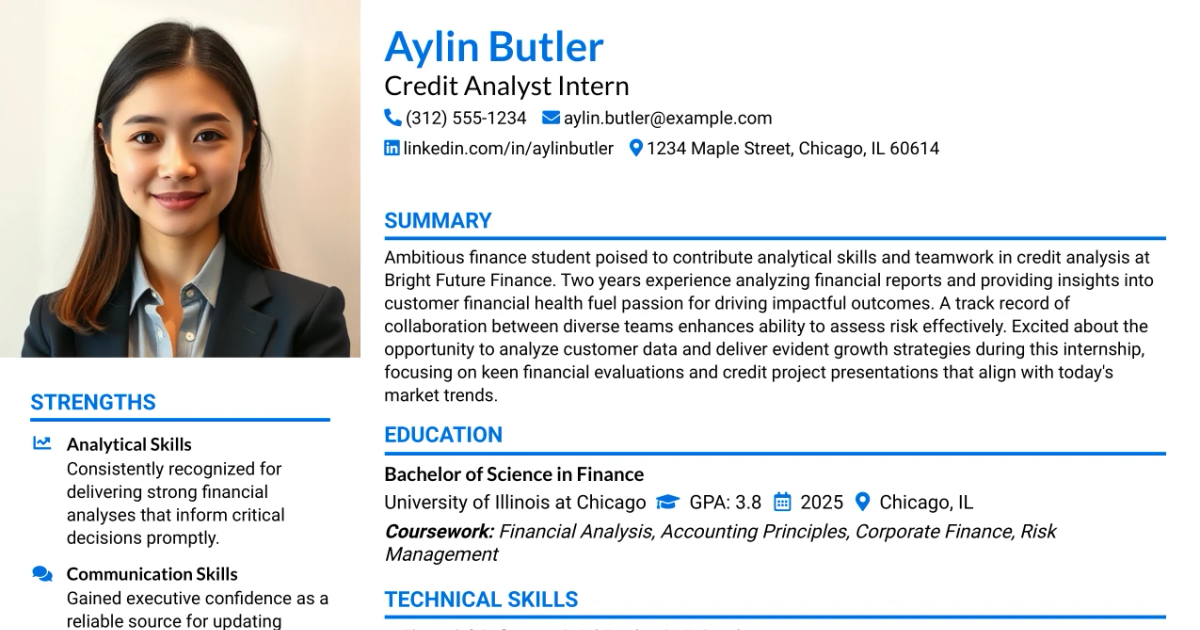 33 Credit Analyst Internship Resume Templates with Example 2026 (ATS-Optimized)