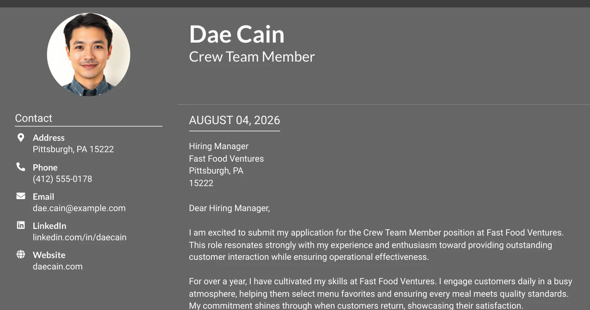 30+ Crew Team Member Cover Letter Templates with Example 2026