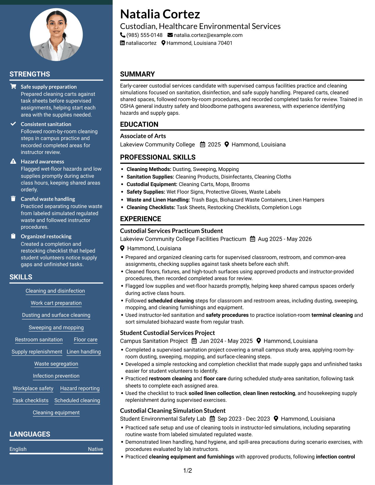 Resume example — page 1