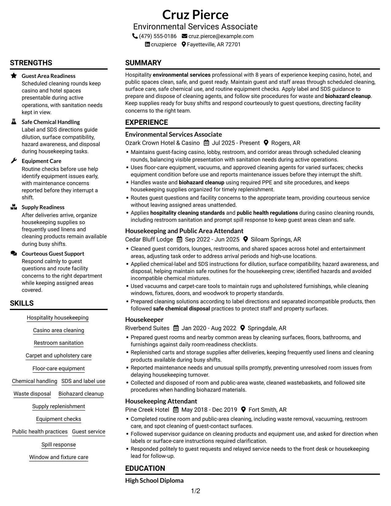 Resume example — page 1
