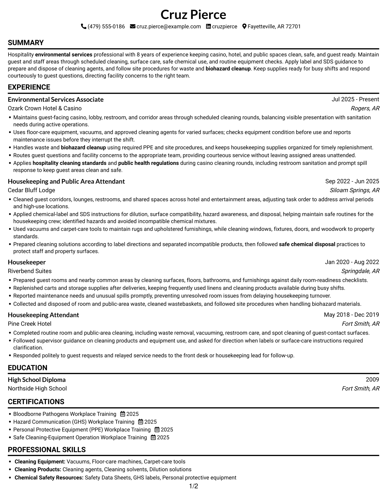 Resume example — page 1