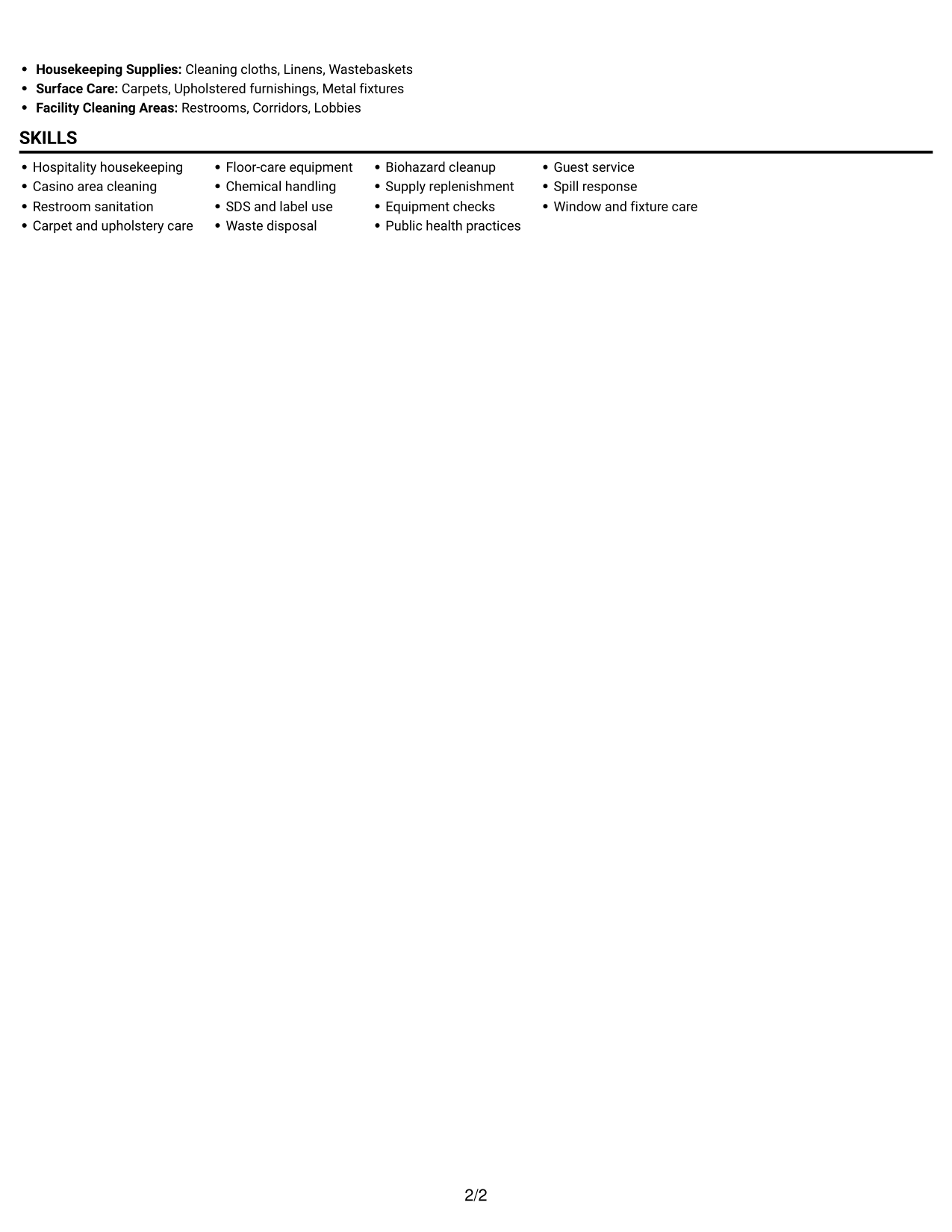 Resume example — page 2