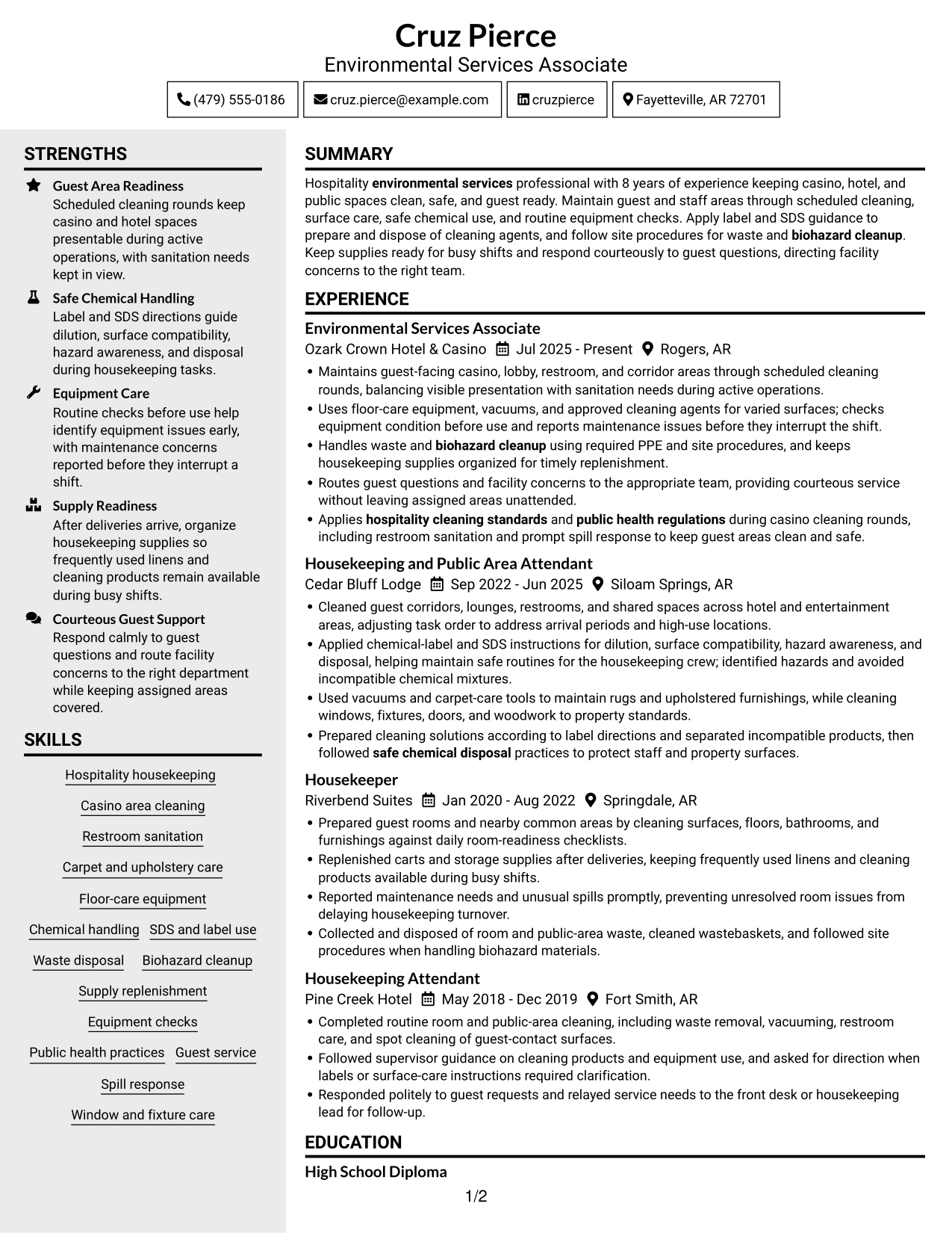 Resume example — page 1