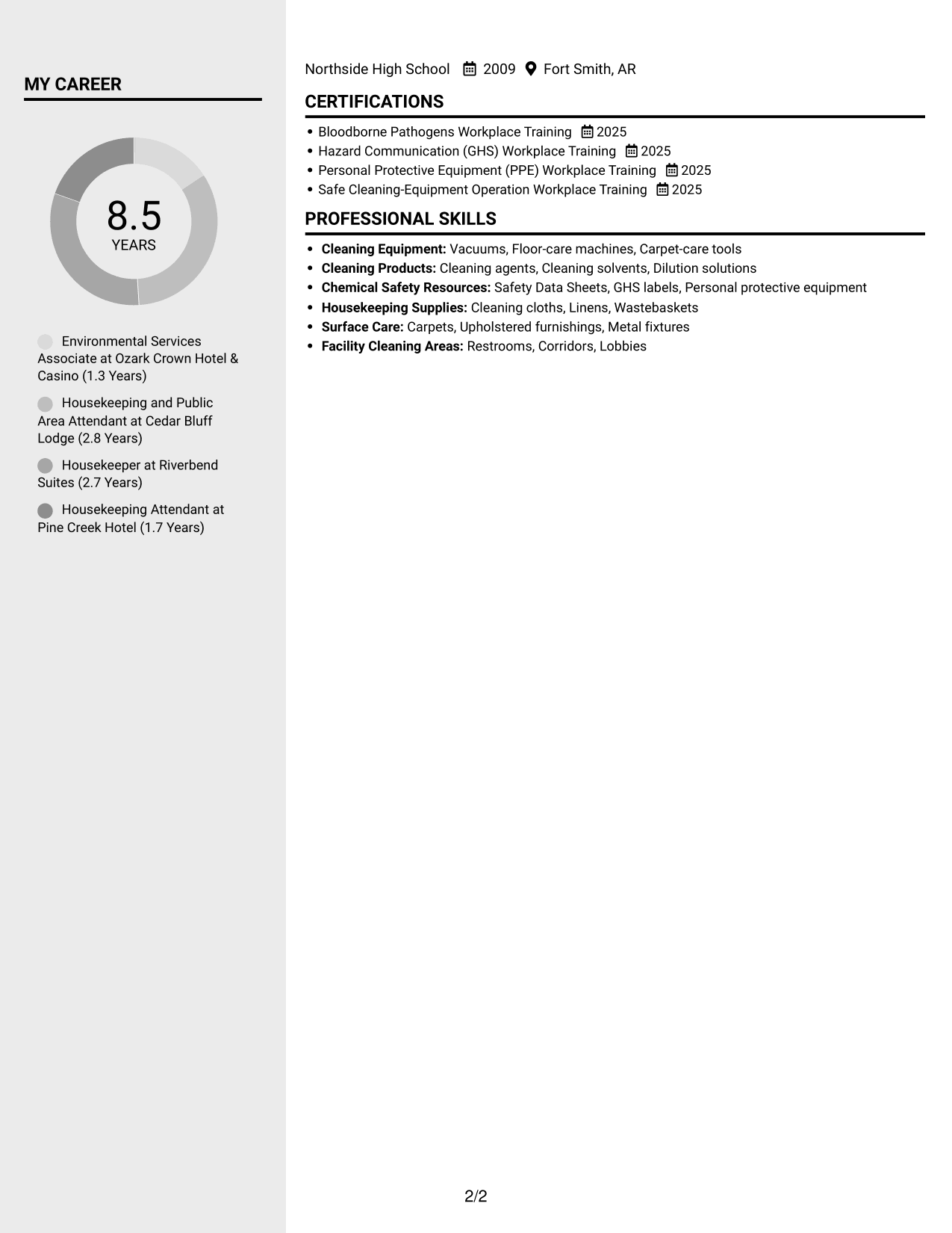 Resume example — page 2