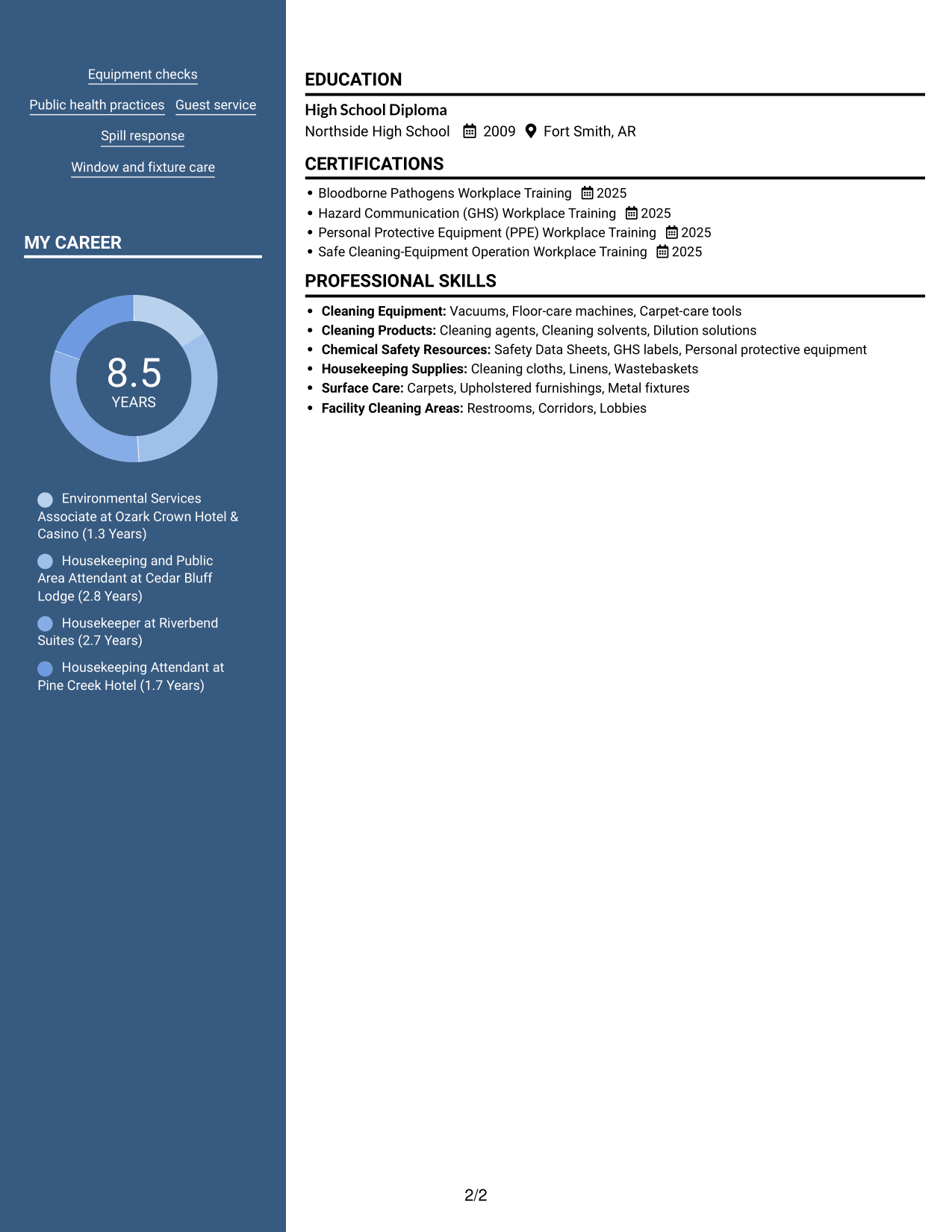 Resume example — page 2