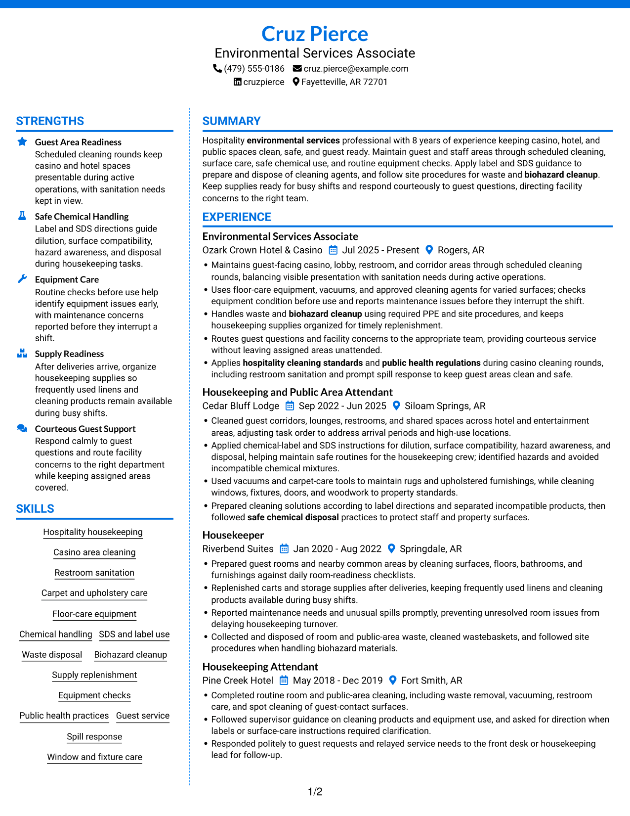 Resume example — page 1
