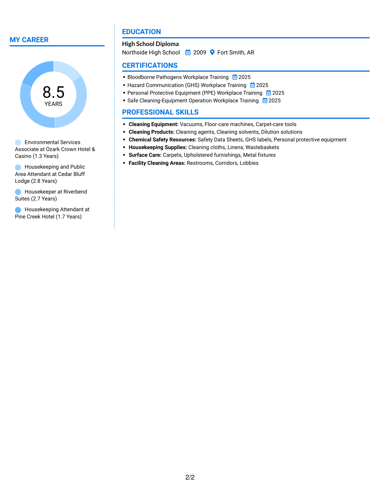 Resume example — page 2
