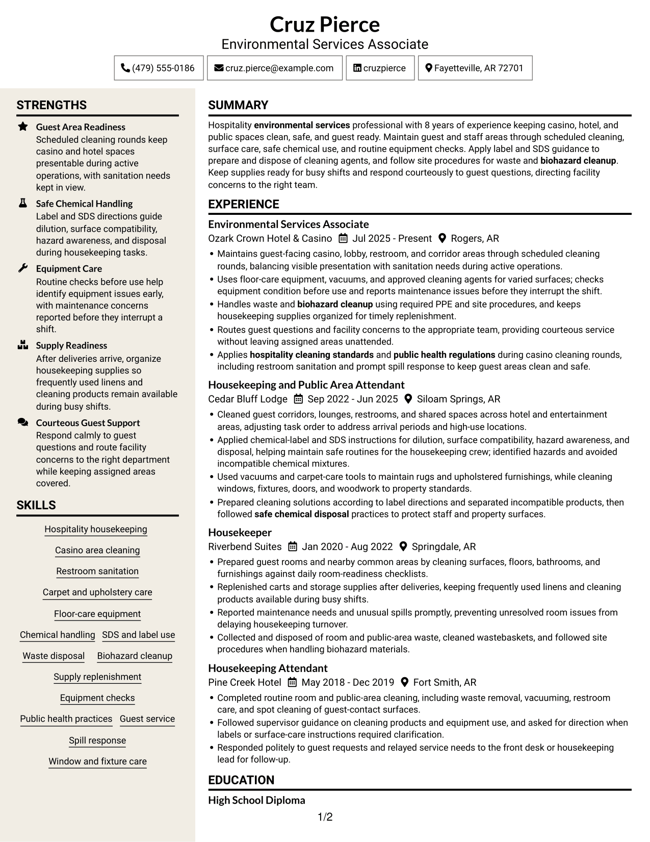 Resume example — page 1