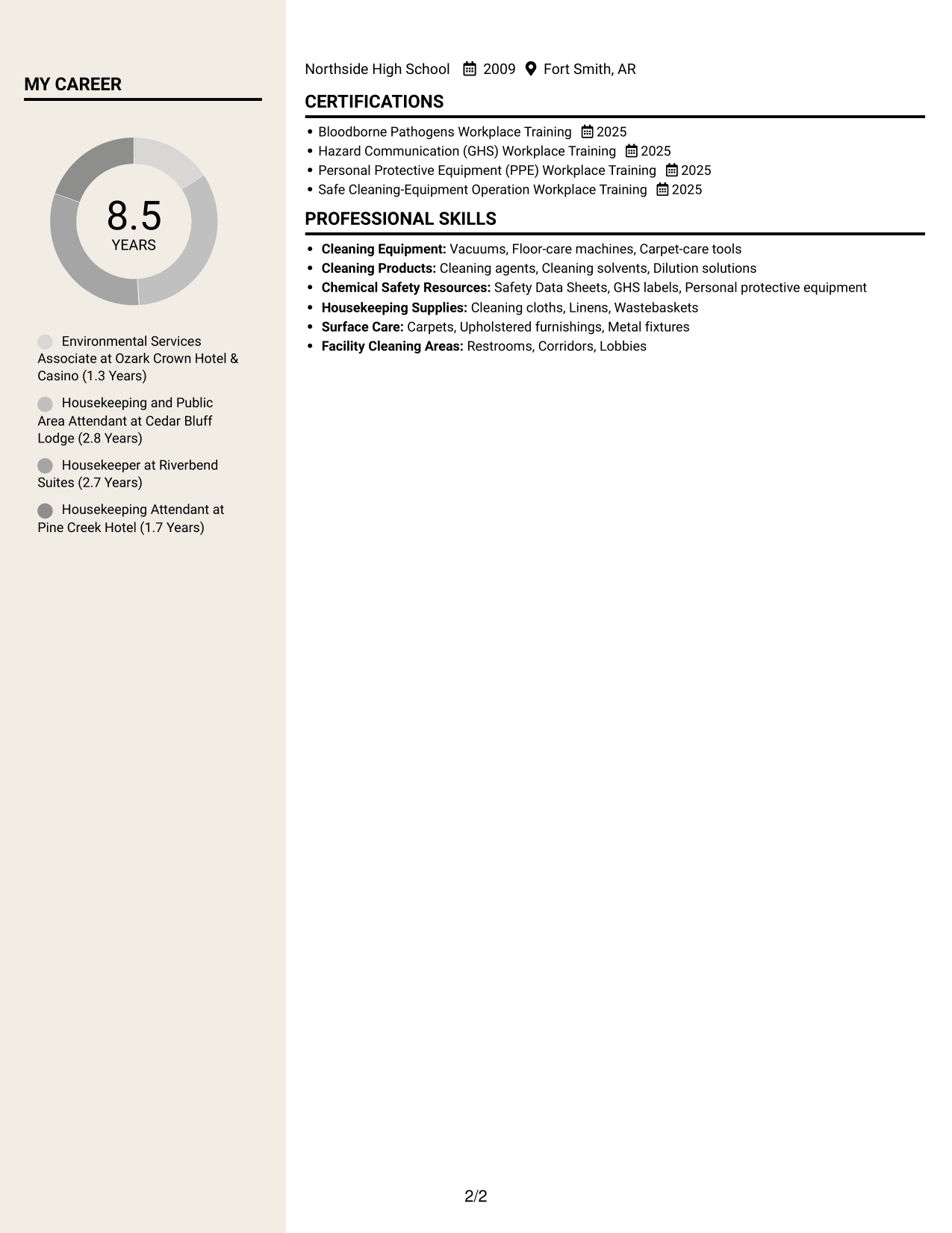 Resume example — page 2