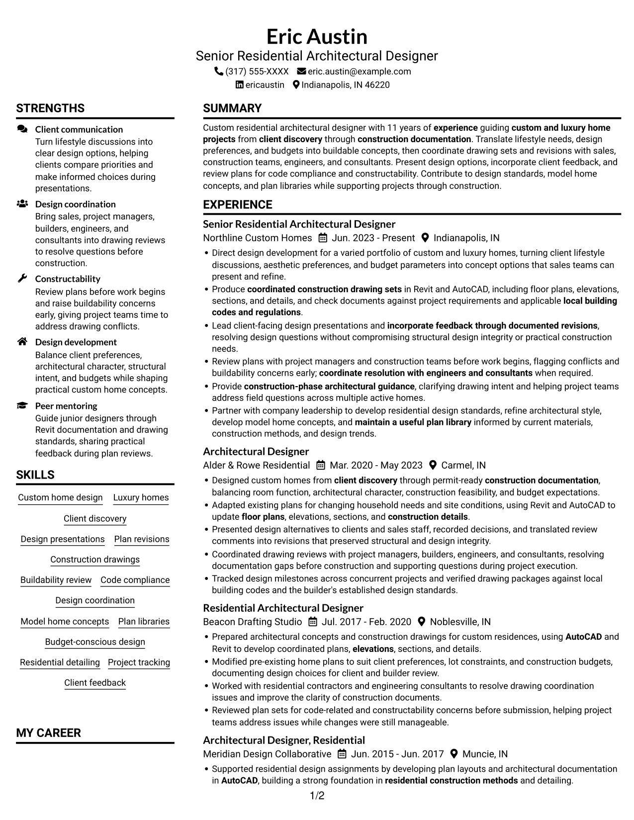 Resume example — page 1