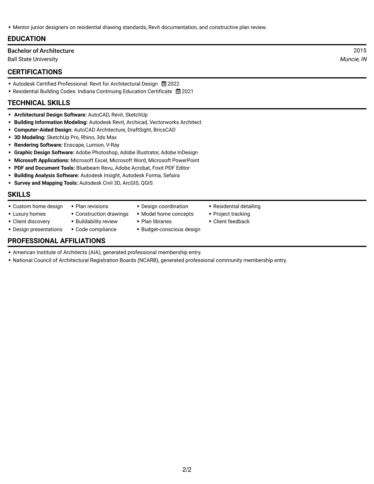 Resume example — page 2