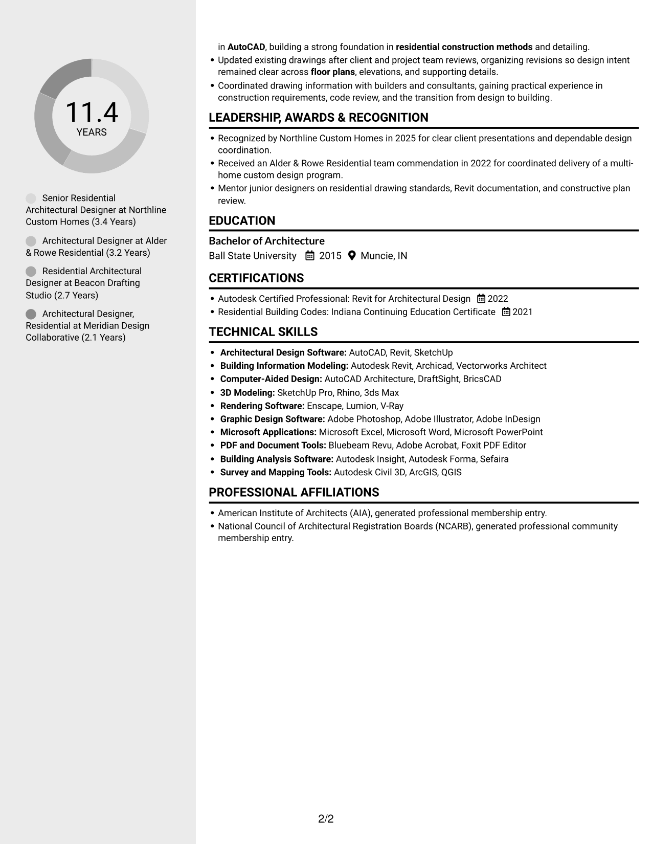 Resume example — page 2