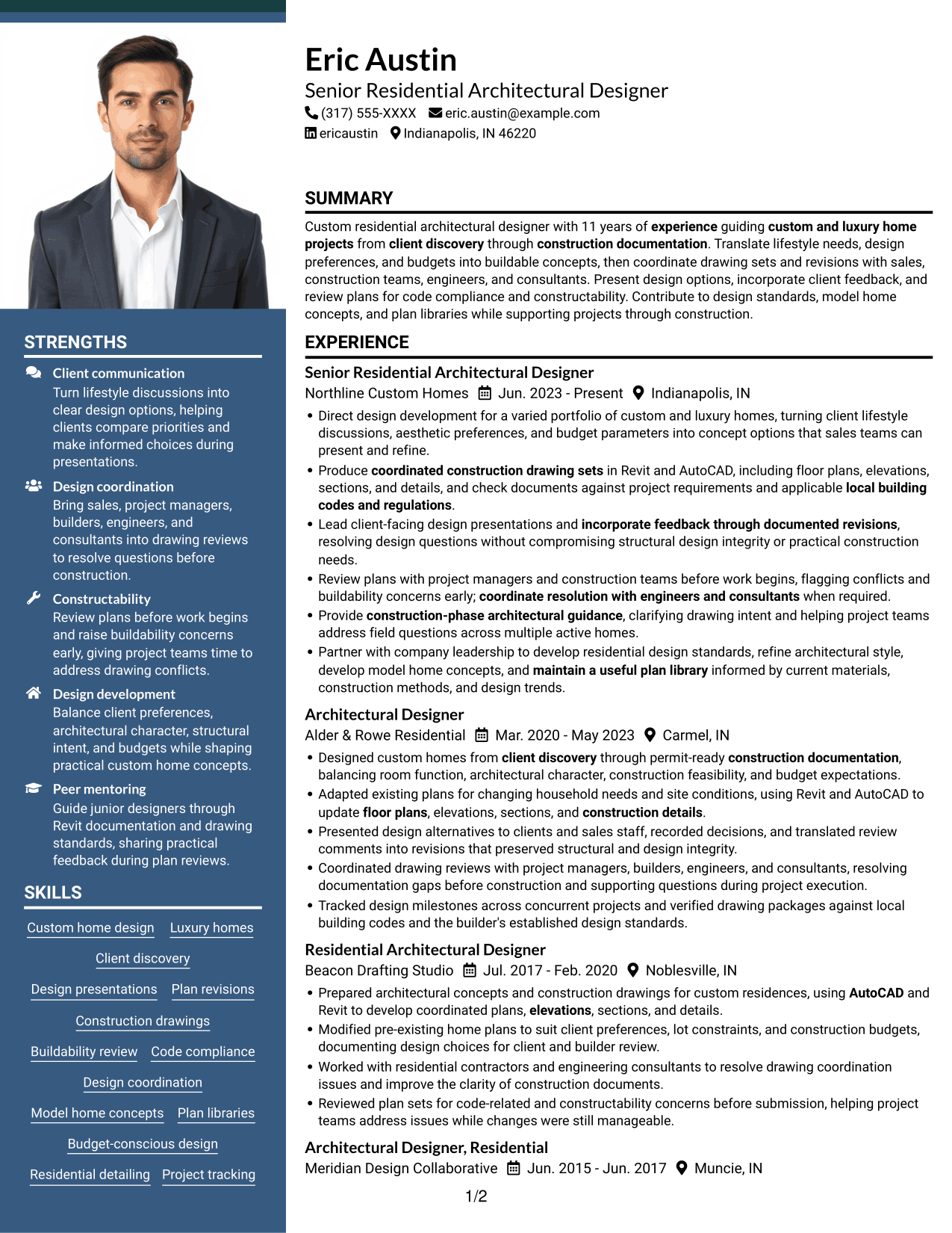 Resume example — page 1