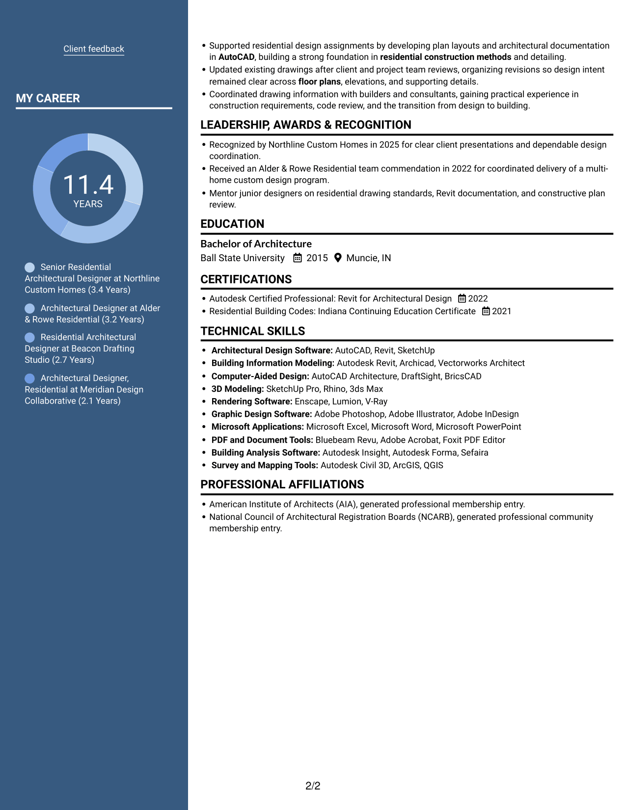 Resume example — page 2
