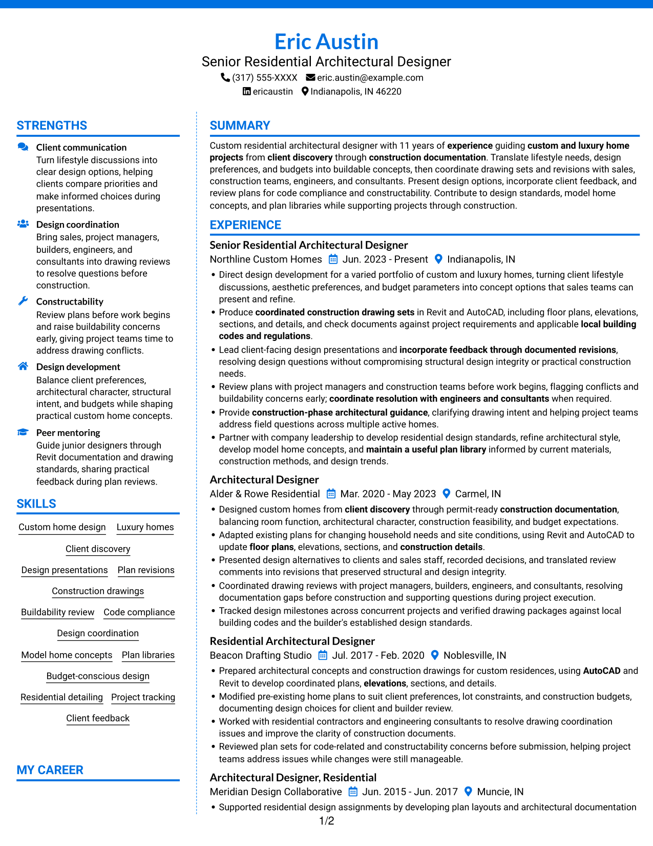 Resume example — page 1