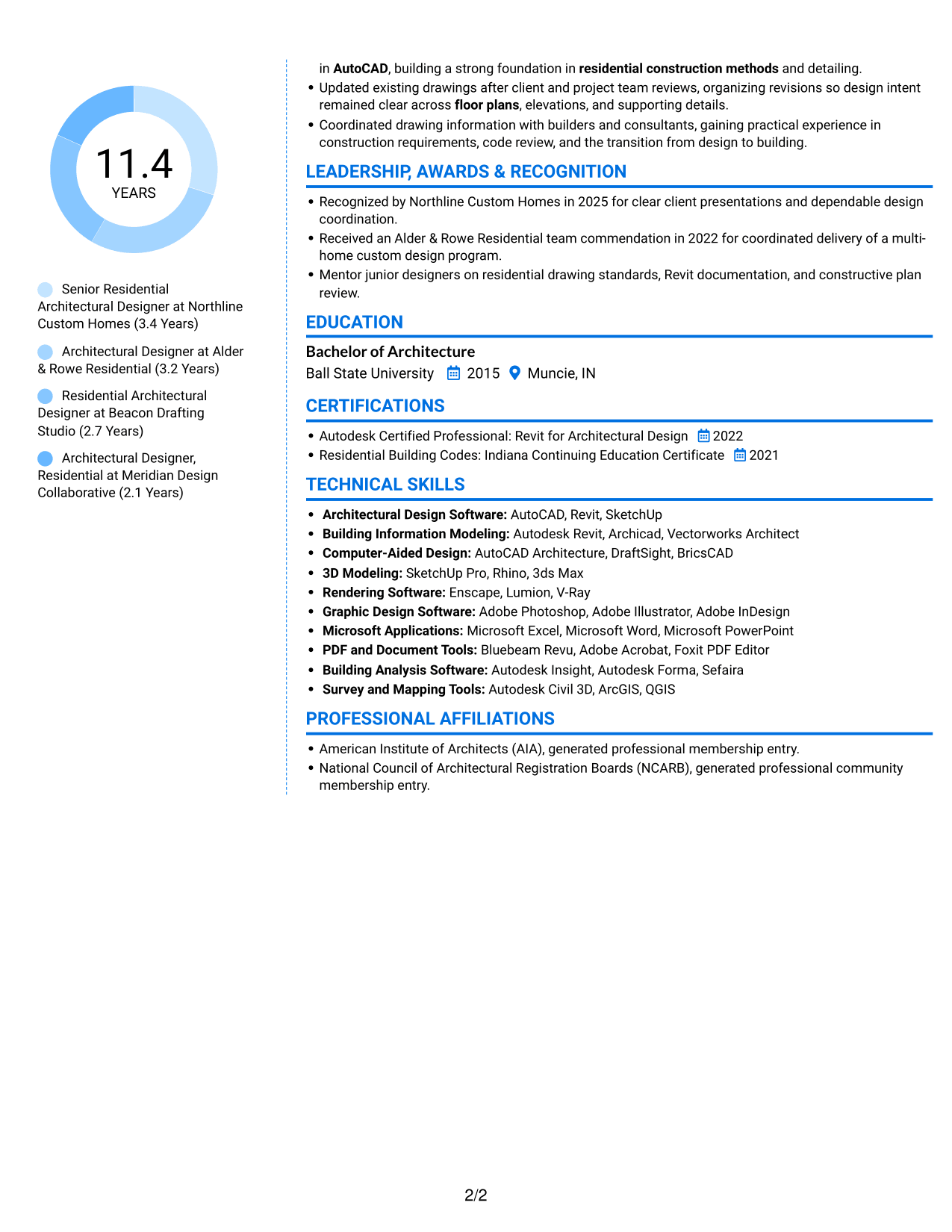 Resume example — page 2