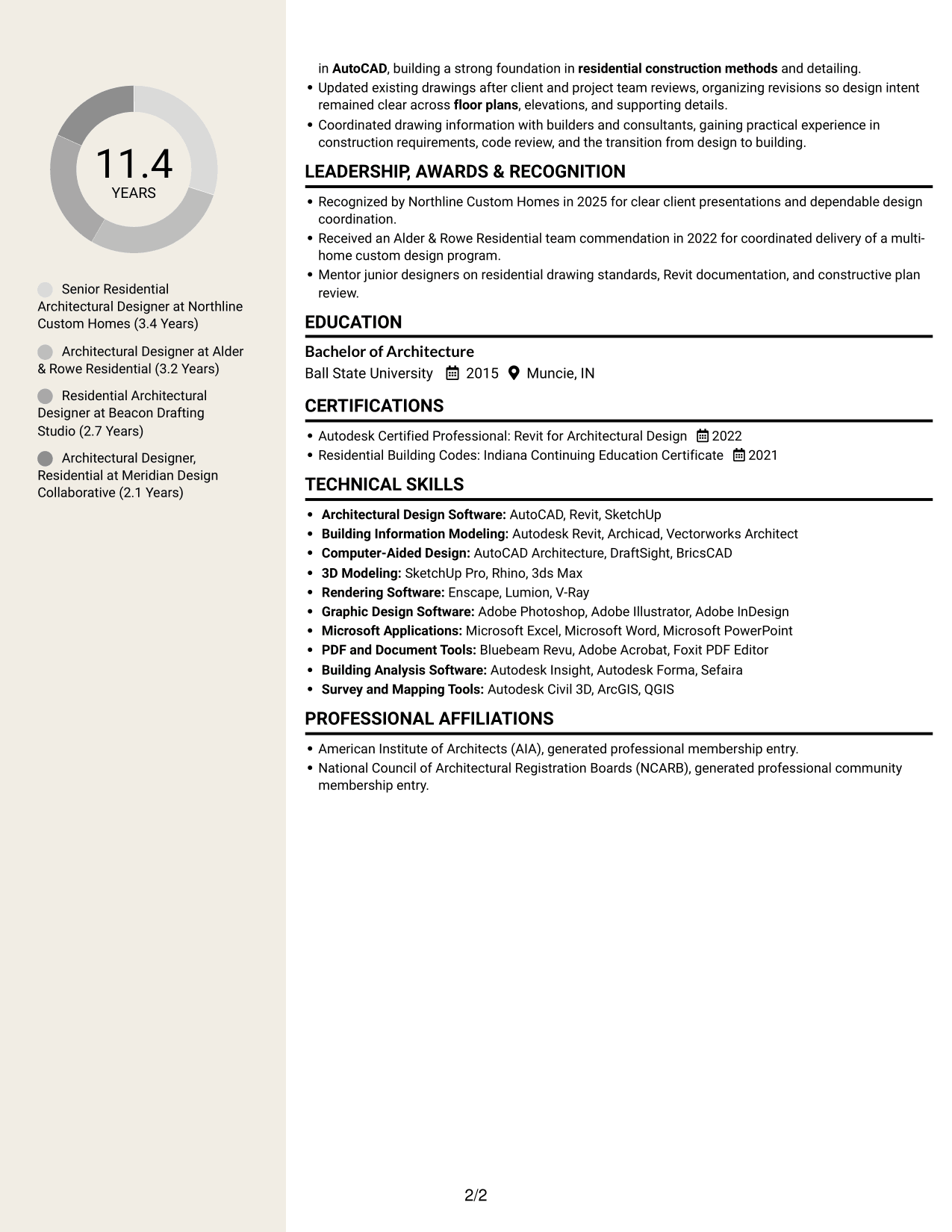 Resume example — page 2