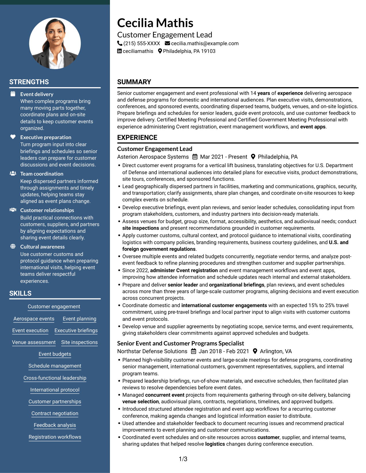 Resume example — page 1