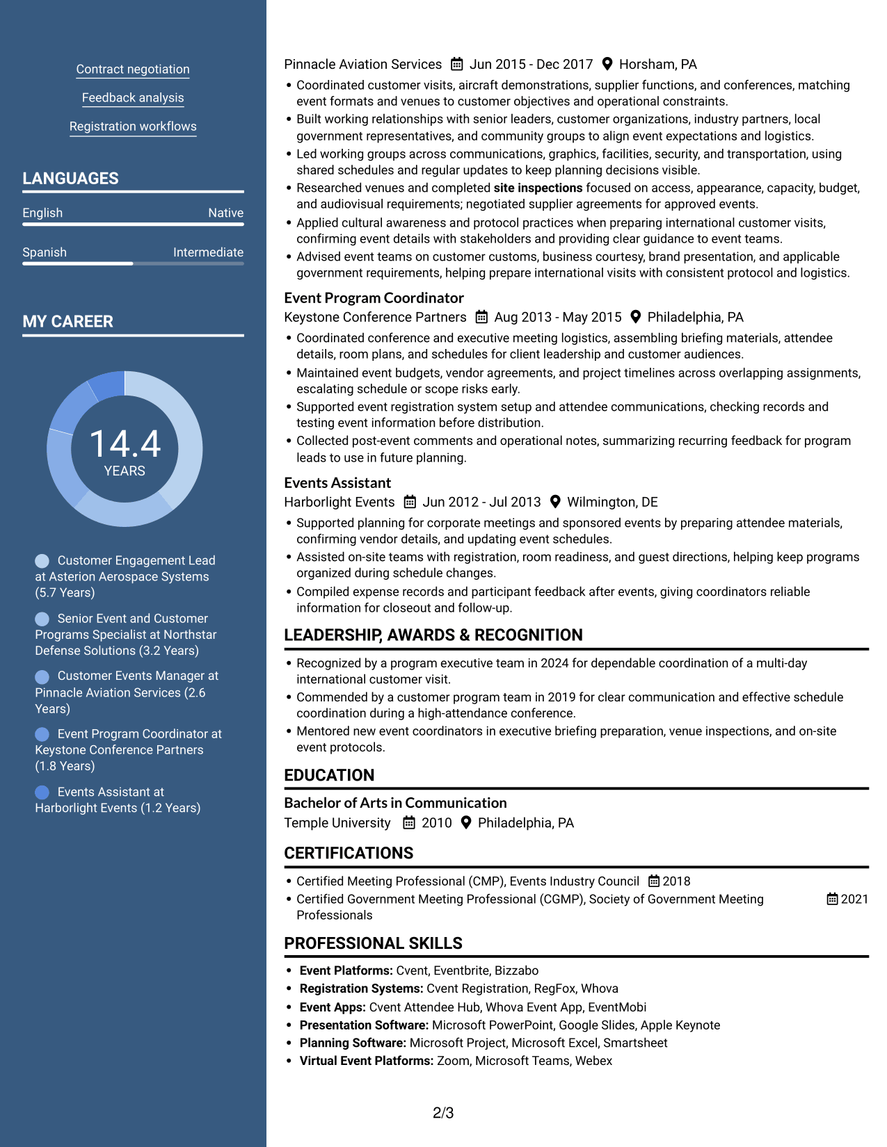 Resume example — page 2