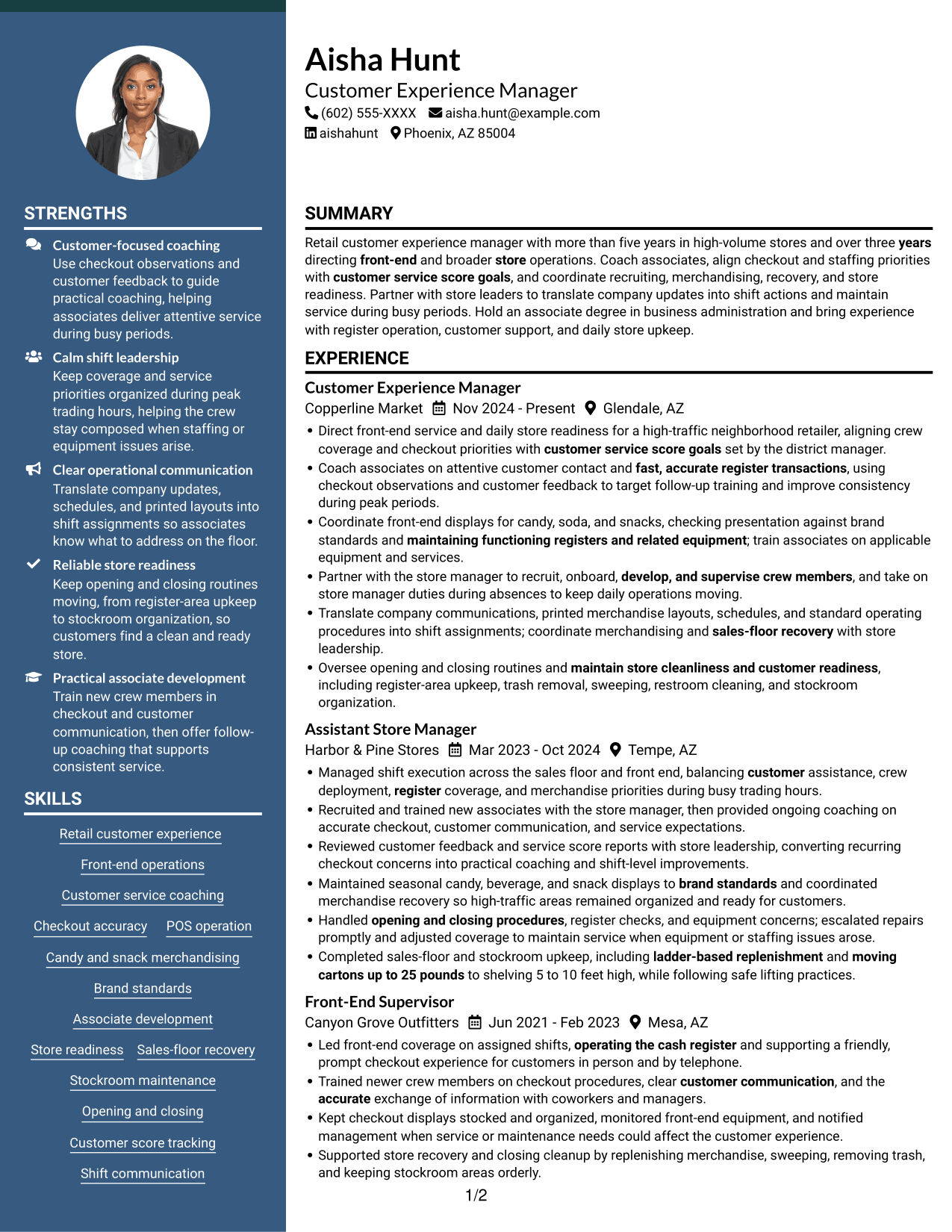 Resume example — page 1