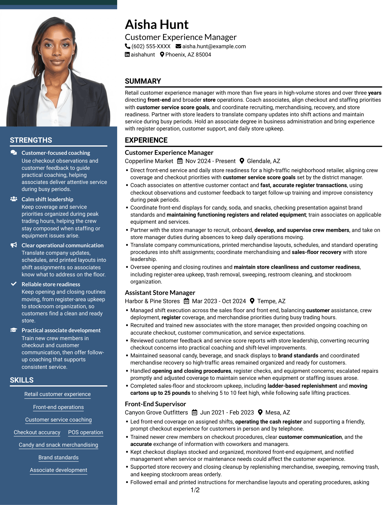 Resume example — page 1