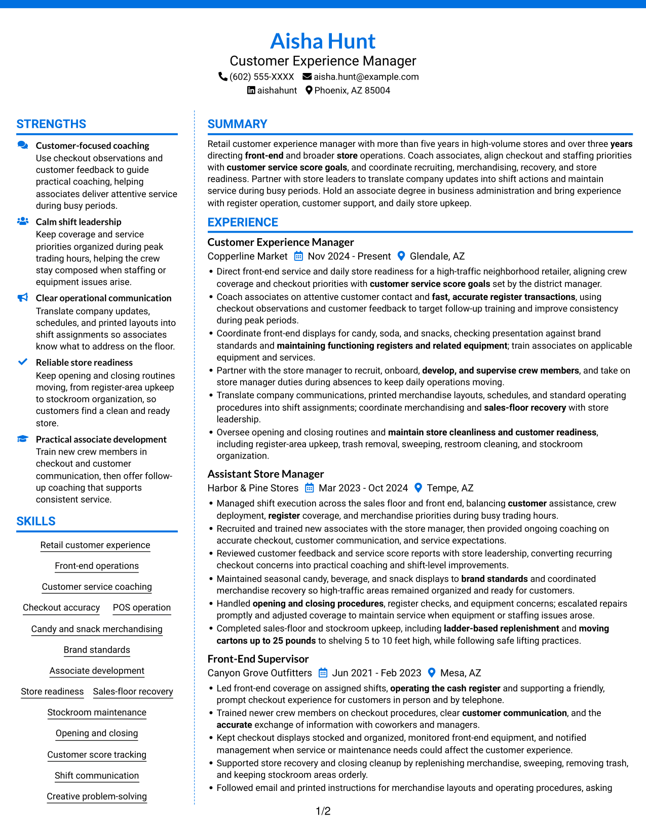 Resume example — page 1