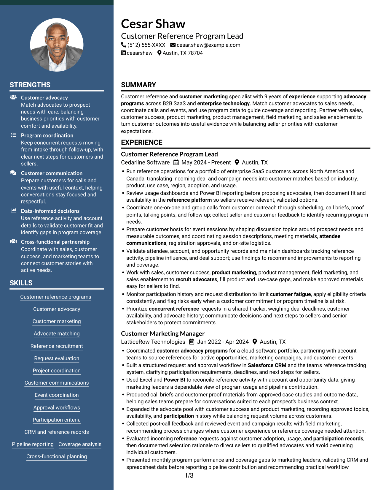 Resume example — page 1