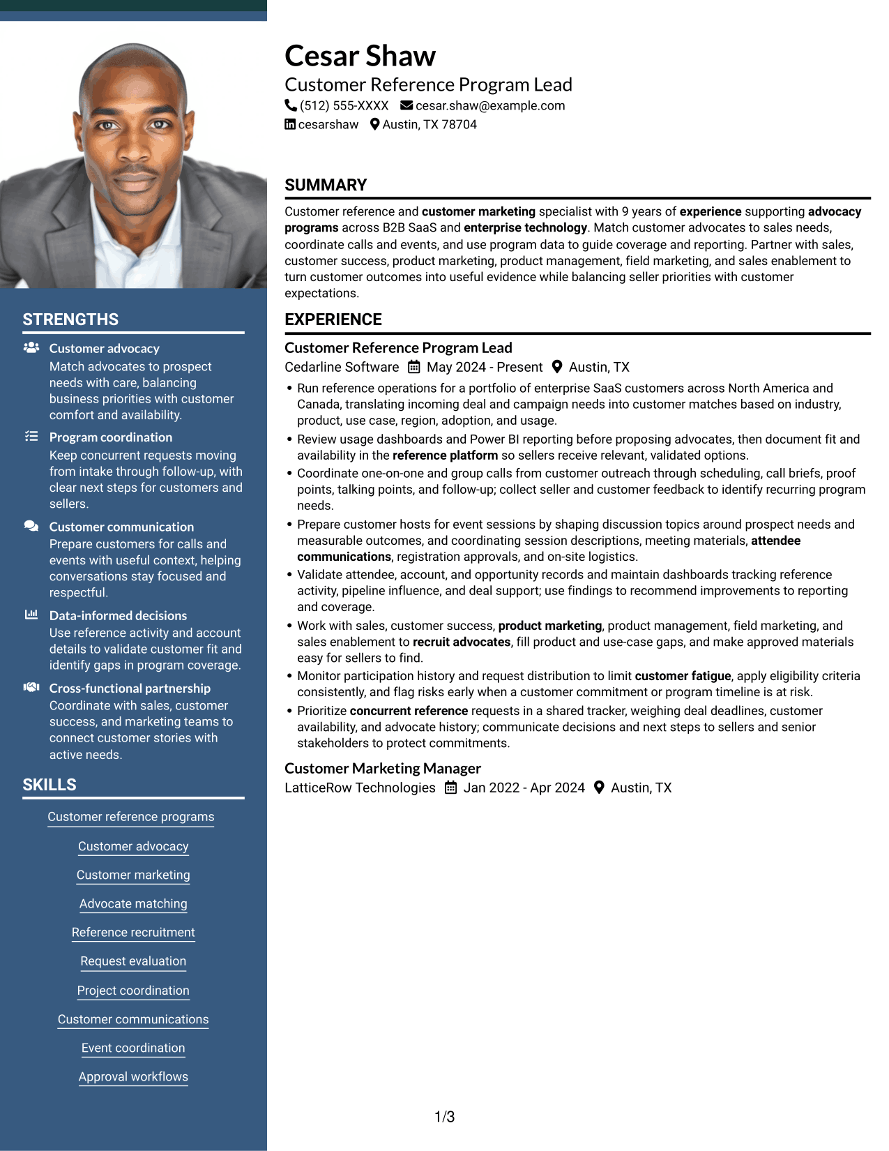 Resume example — page 1