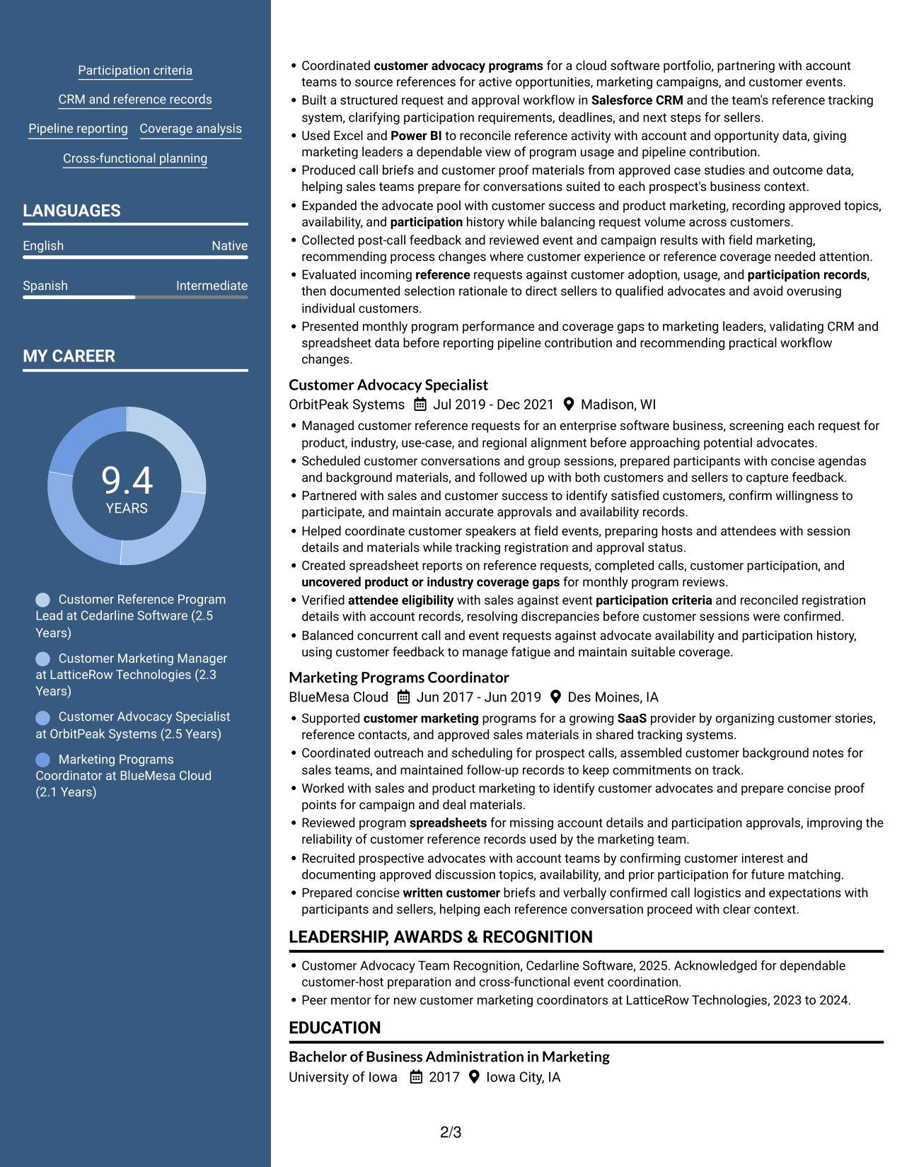 Resume example — page 2
