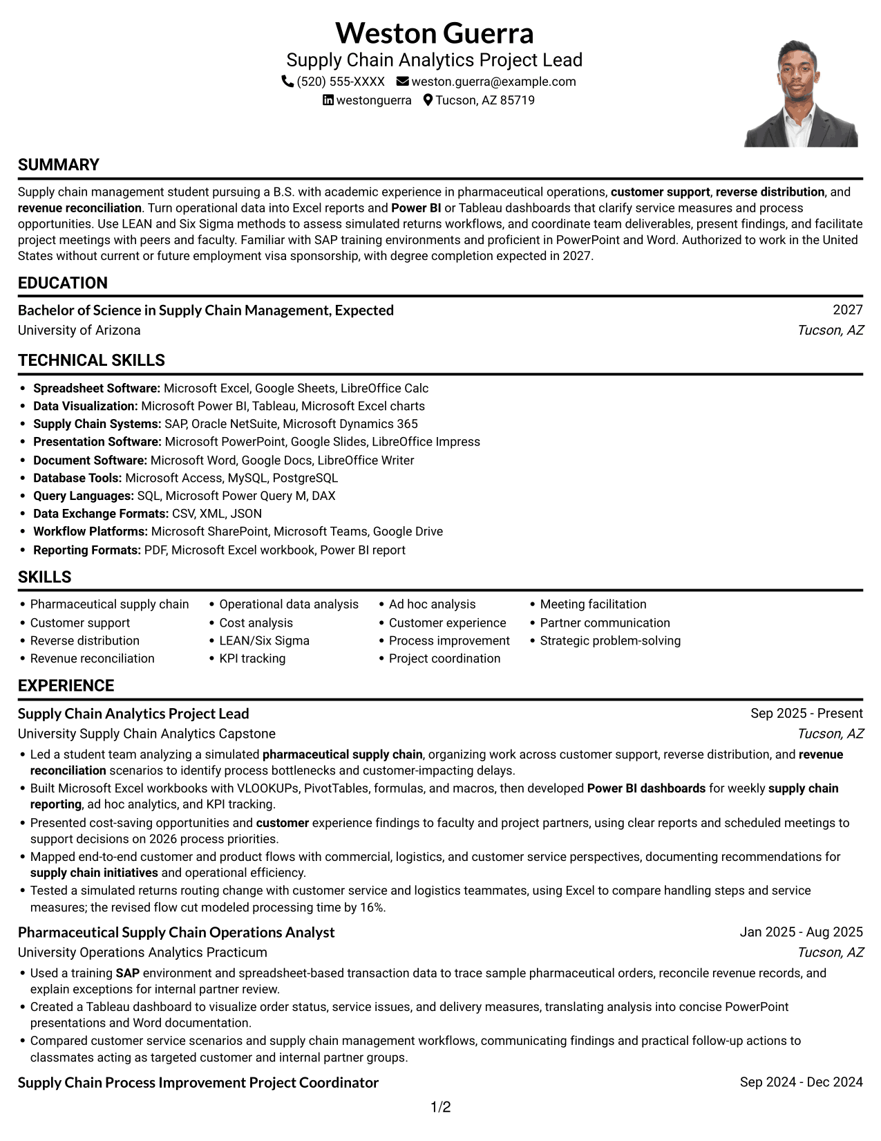 Resume example — page 1
