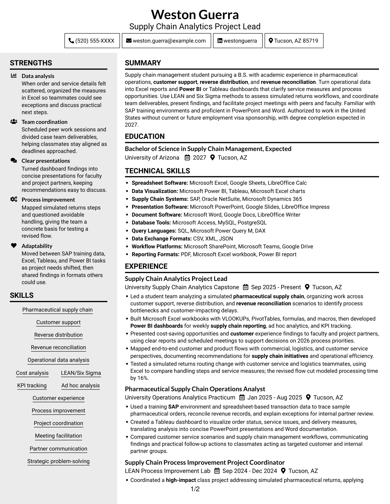 Resume example — page 1