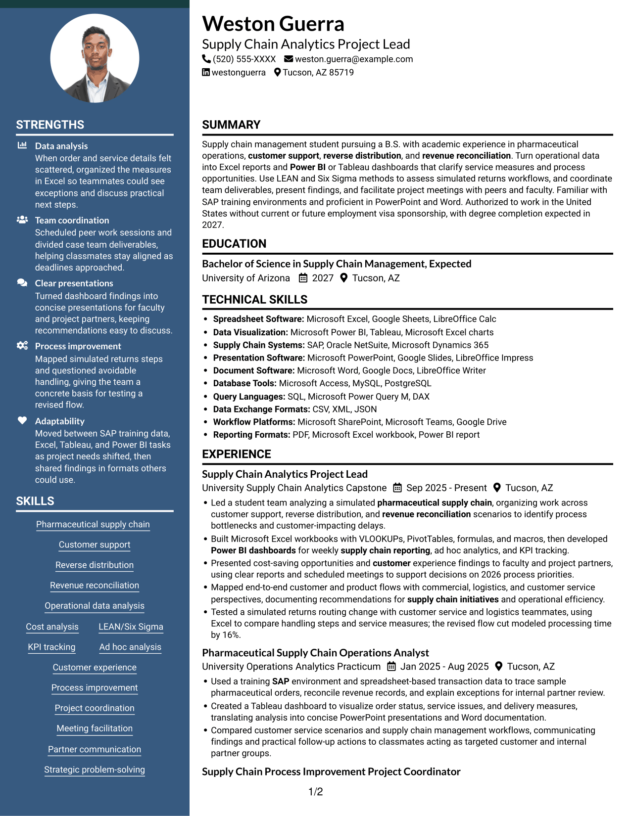 Resume example — page 1