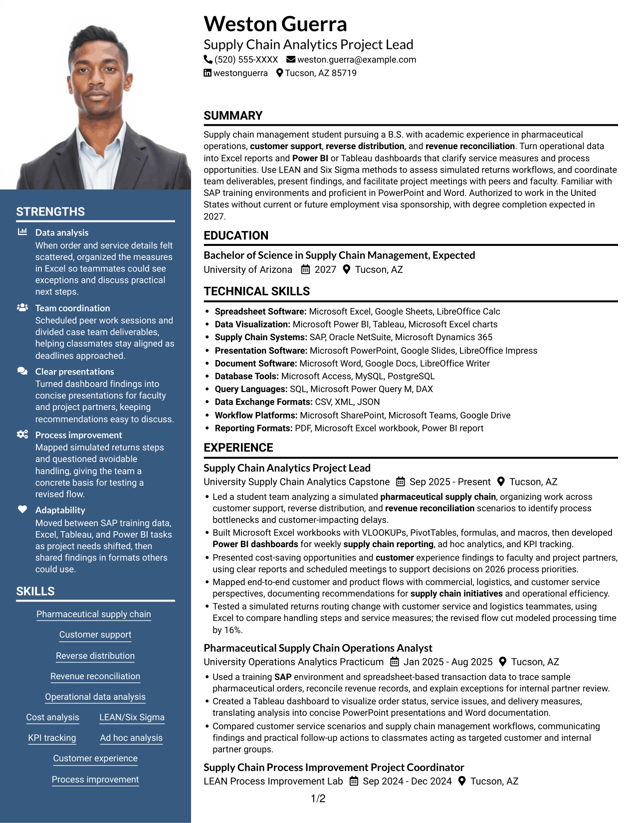 Resume example — page 1