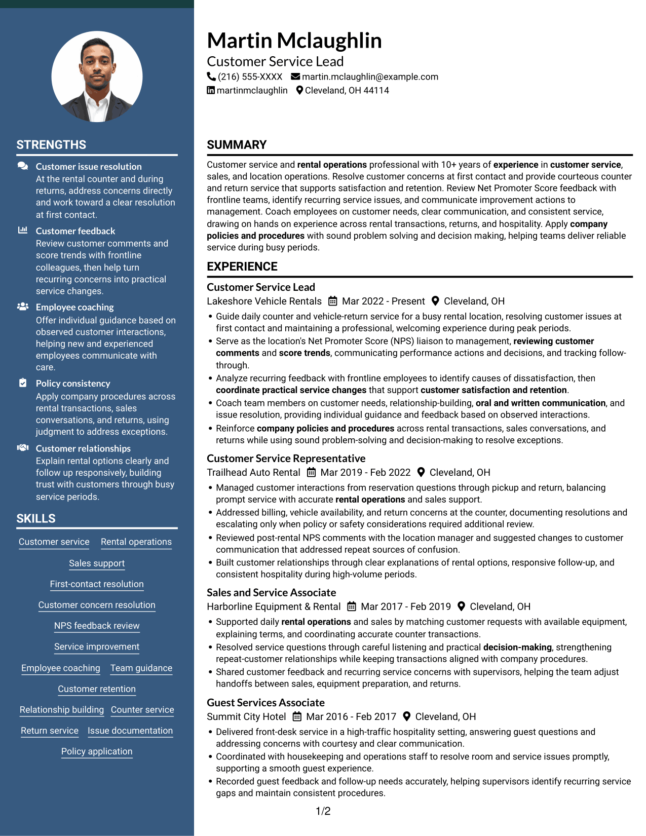 Resume example — page 1