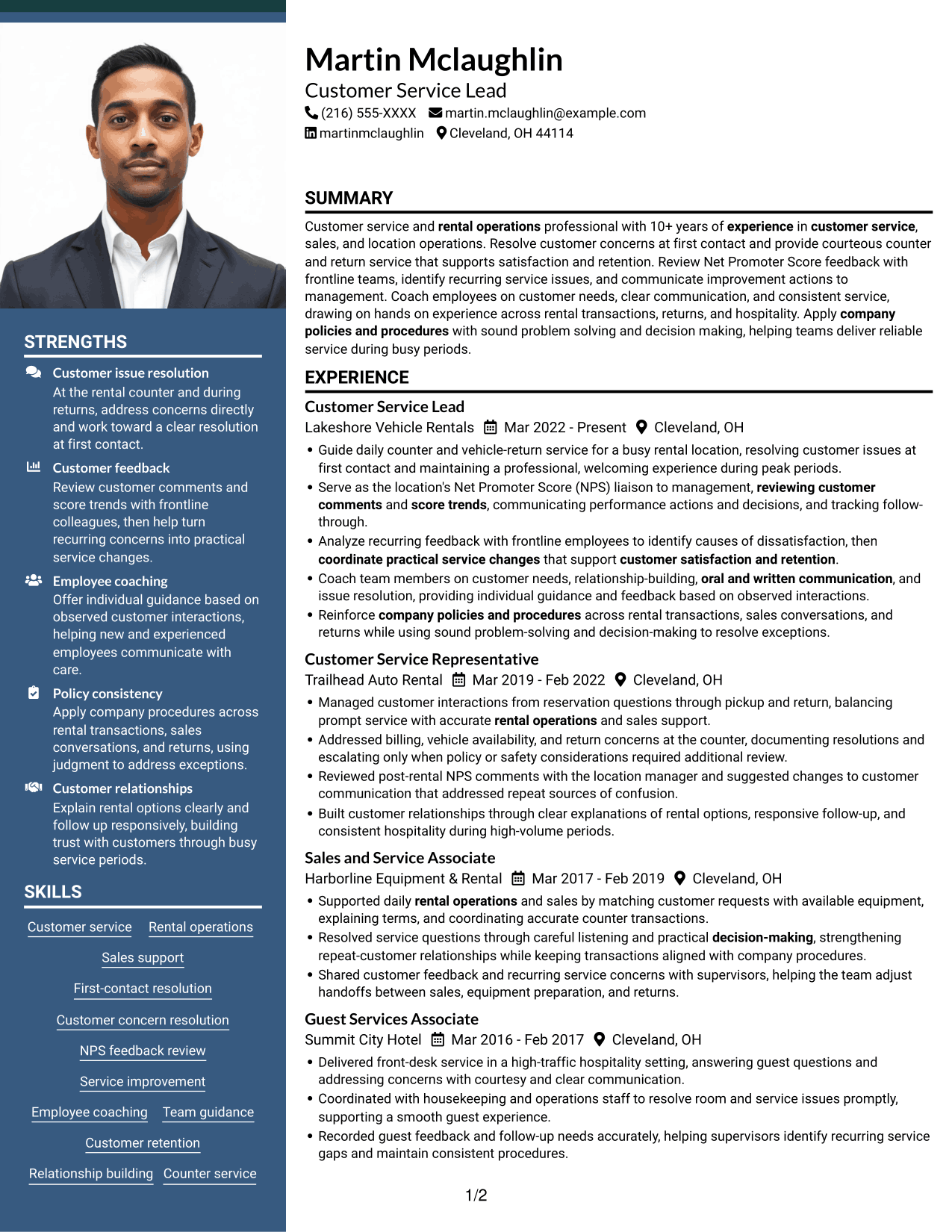 Resume example — page 1