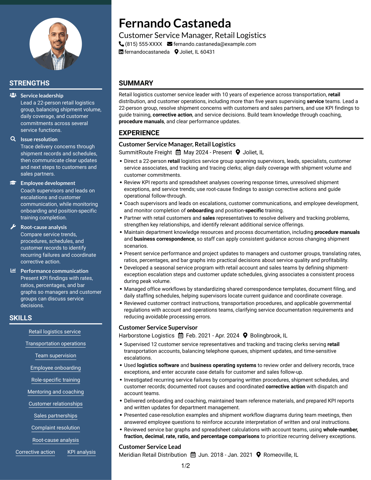Resume example — page 1