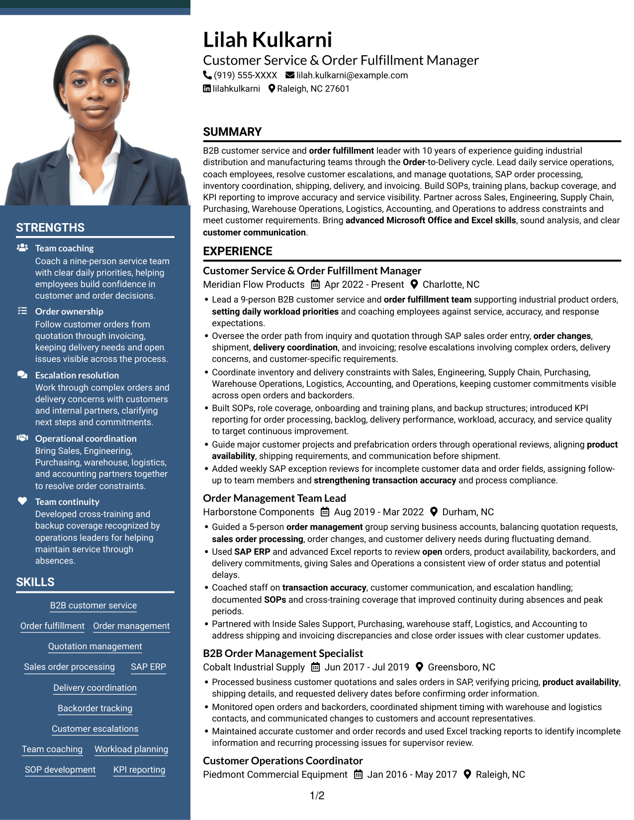 Resume example — page 1