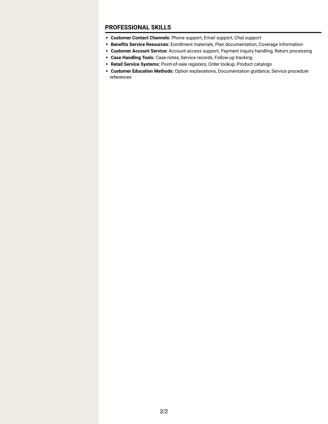 Resume example — page 2